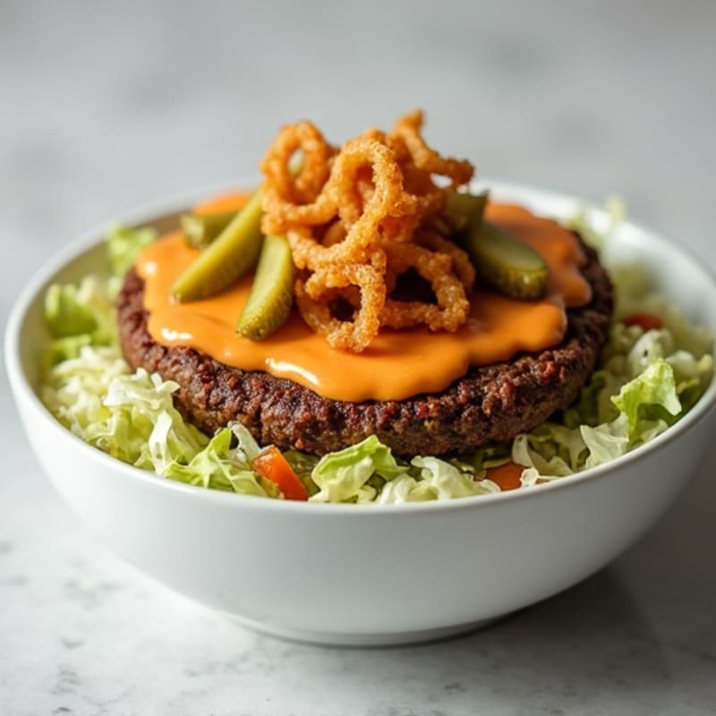 Lean Ground Beef Crispy Big Mac Bowl