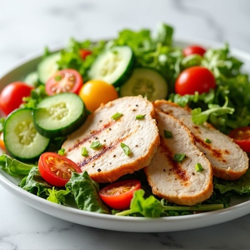 Grilled Turkey Breast Salad with Crisp Cucumber and Lemon Vinaigrette