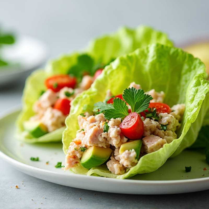 Tuna Salad Lettuce Wraps with Crunchy Celery