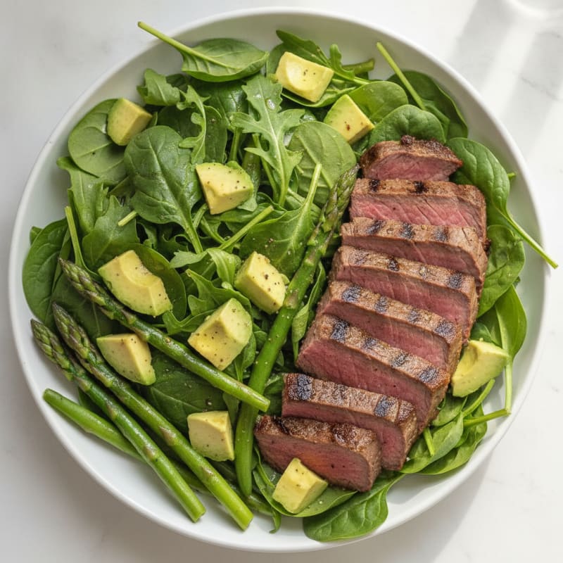 Grilled Steak Salad with Mixed Greens and Green Beans