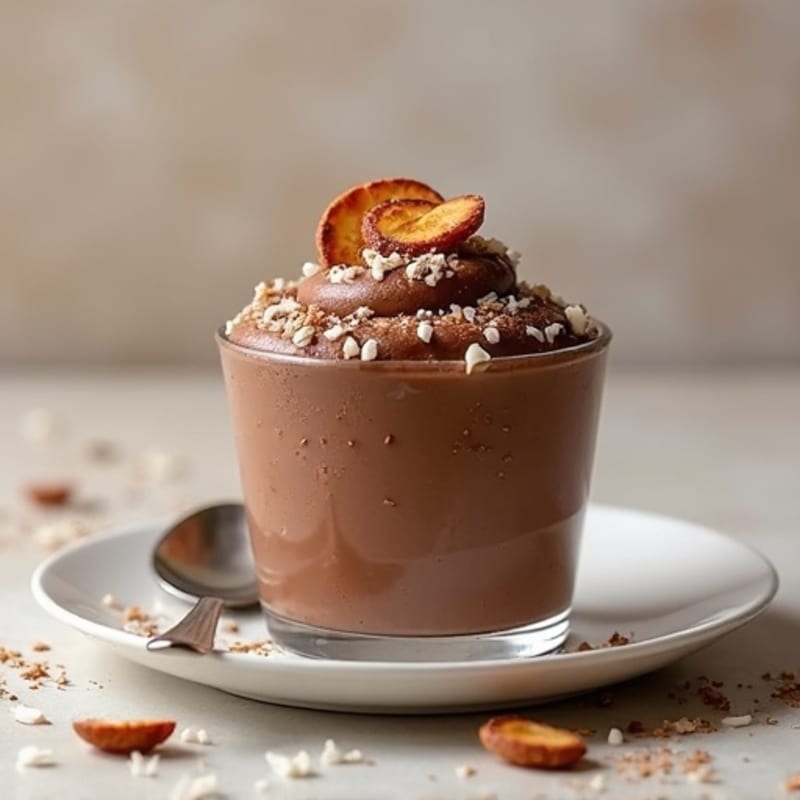 Chocolate Protein Pudding with Toasted Coconut