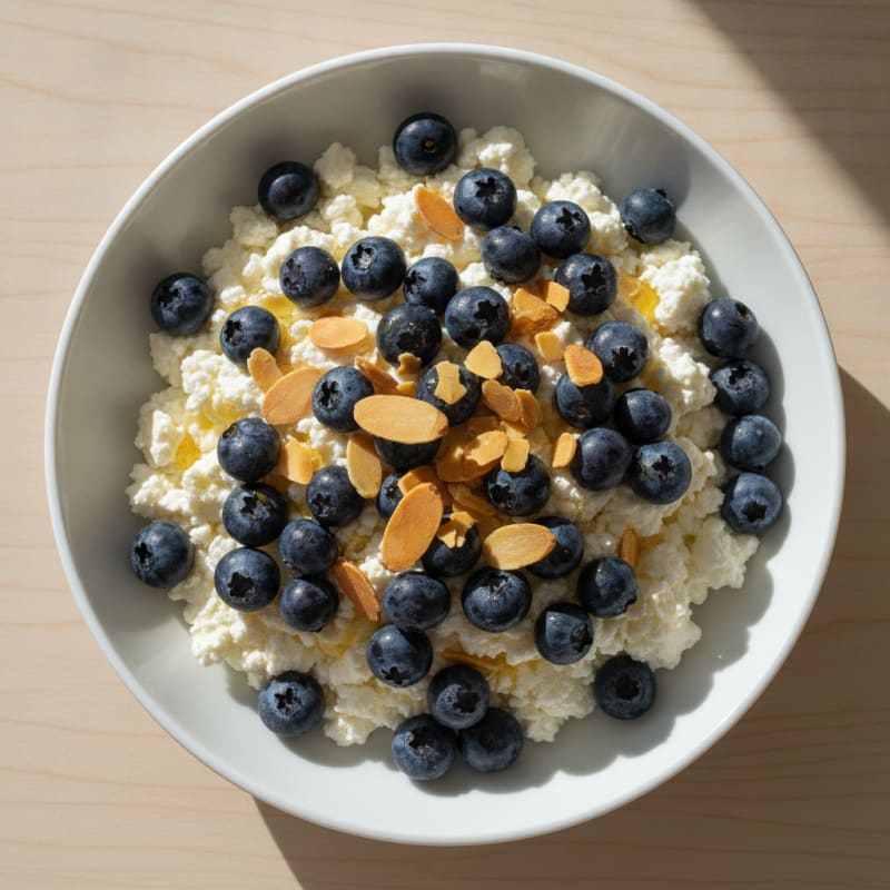 Cottage Cheese Berry Bowl with Almonds