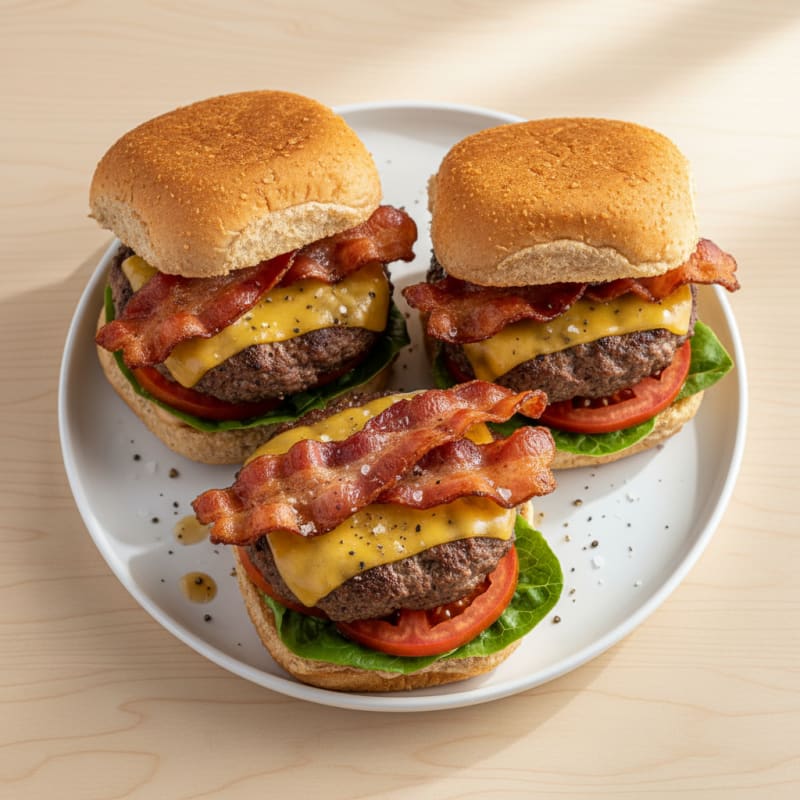 Crispy Double Bacon Cheeseburger Sliders