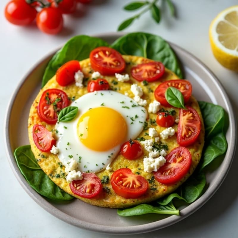 Fluffy Mediterranean Herb Frittata with Roasted Tomatoes