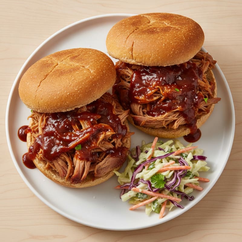 BBQ Pulled Pork Sandwiches with Coleslaw