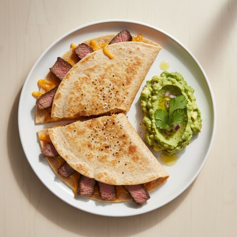Carne Asada Quesadillas with Guacamole