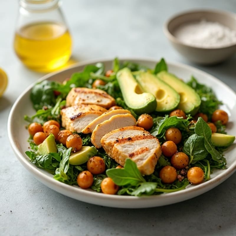 Crispy Greens and Avocado Salad with Zesty Lemon Vinaigrette