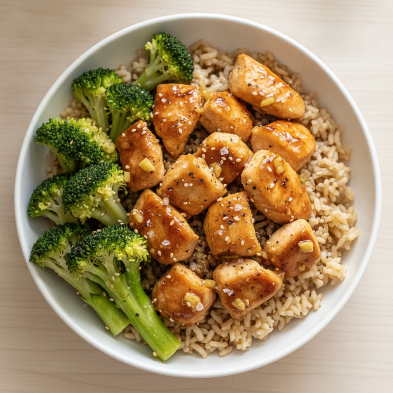 Honey-Garlic Chicken and Broccoli Bowl