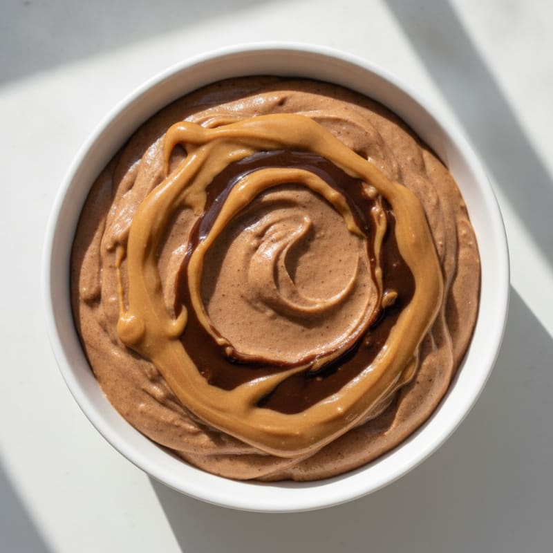 Silky Greek Yogurt Protein Mousse with Cocoa and Peanut Butter