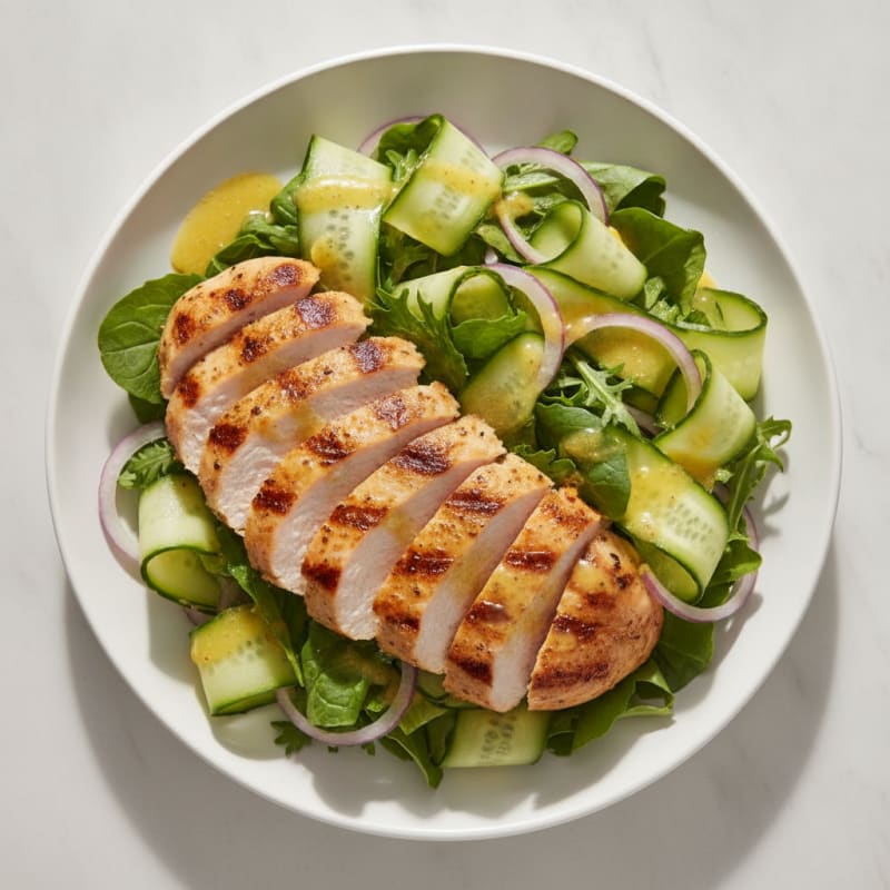 Grilled Turkey Breast Salad with Cucumber and Lemon Vinaigrette