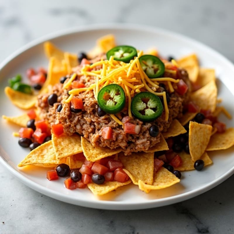 Lean Pulled Pork Loaded Sheet Pan Nachos