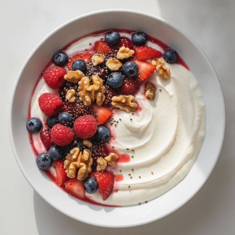 Silky Greek Yogurt Protein Pudding with Berries