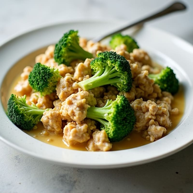 Creamy Ground Chicken and Broccoli Skillet