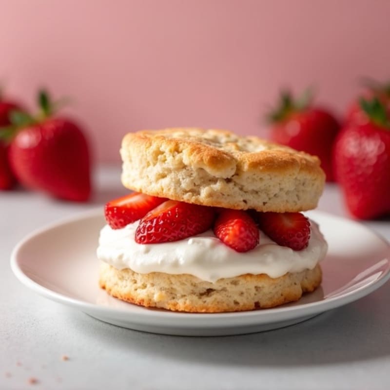 Strawberry Protein Biscuits with Creamy Greek Yogurt