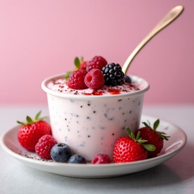 Silky Greek Yogurt Protein Mousse with Mixed Berries