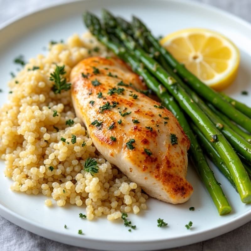 Sheet Pan Lemon-Herb Roasted Chicken with Crispy Asparagus