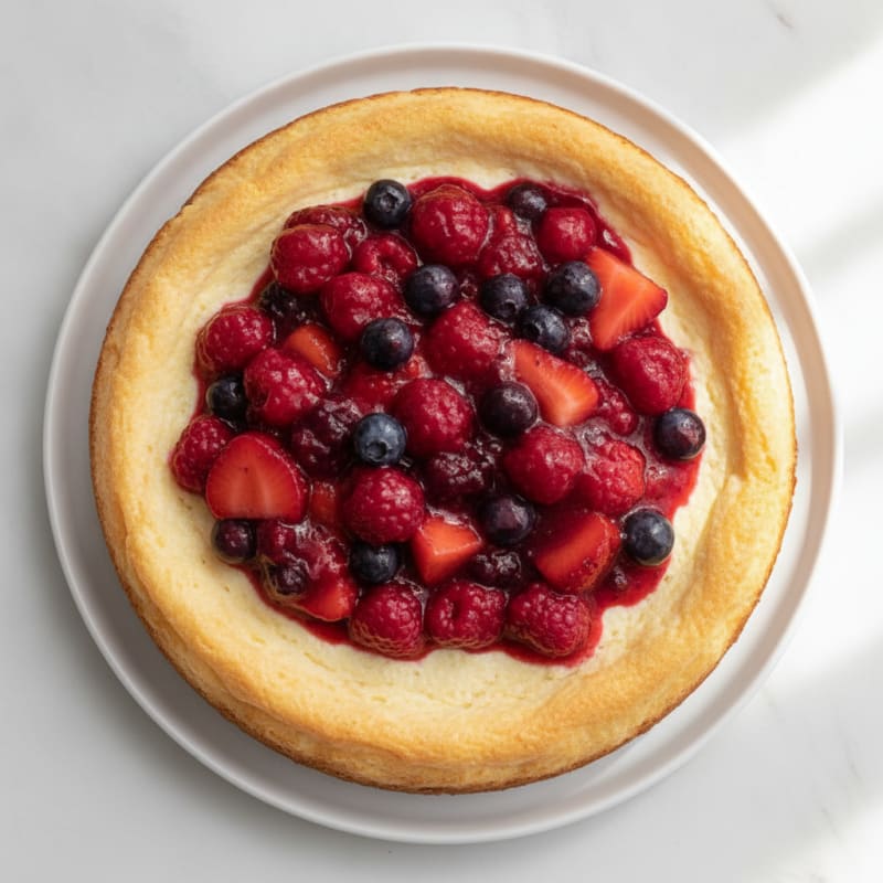 Creamy Greek Yogurt Protein Cheesecake with Mixed Berries