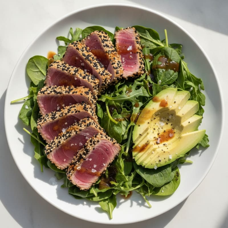 Pan-Seared Ahi Tuna with Avocado