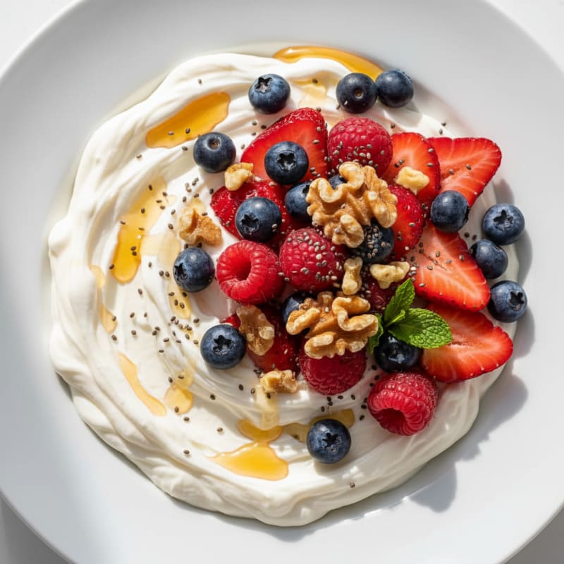 Silky Greek Yogurt Protein Bowl with Mixed Berries
