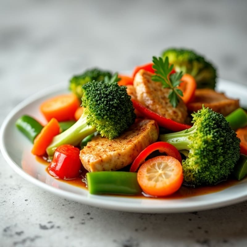 Ginger Garlic Chicken and Crisp Vegetable Stir Fry