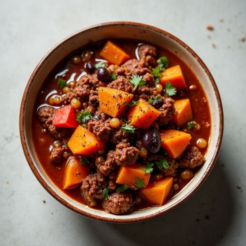 Hearty Black Bean Beef Chili with Sweet Potato