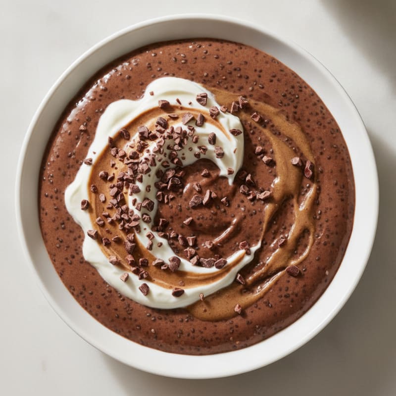 Silky Chocolate Protein Pudding with Chia Seeds