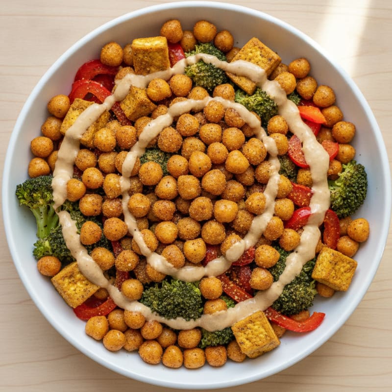 Roasted Vegetable and Chickpea Power Bowl