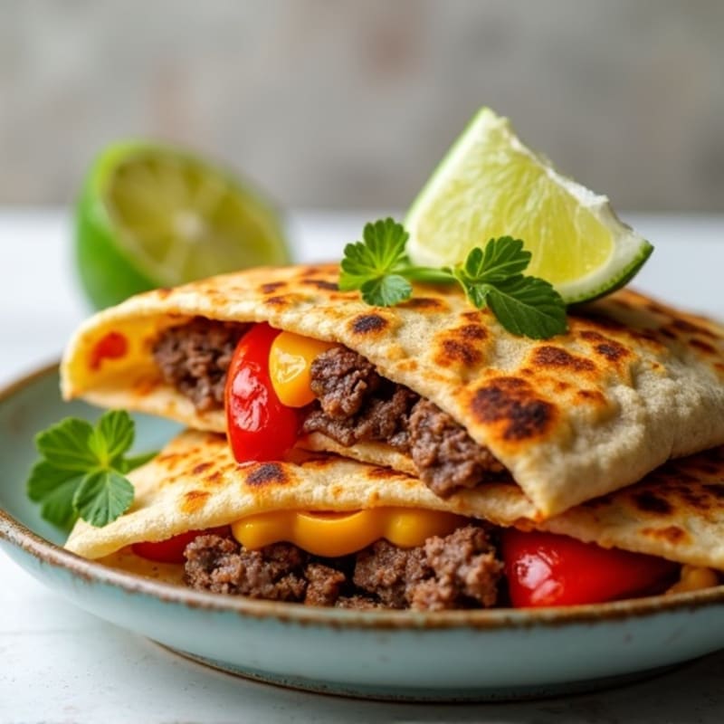 Lime-Marinated Steak and Bell Pepper Quesadillas