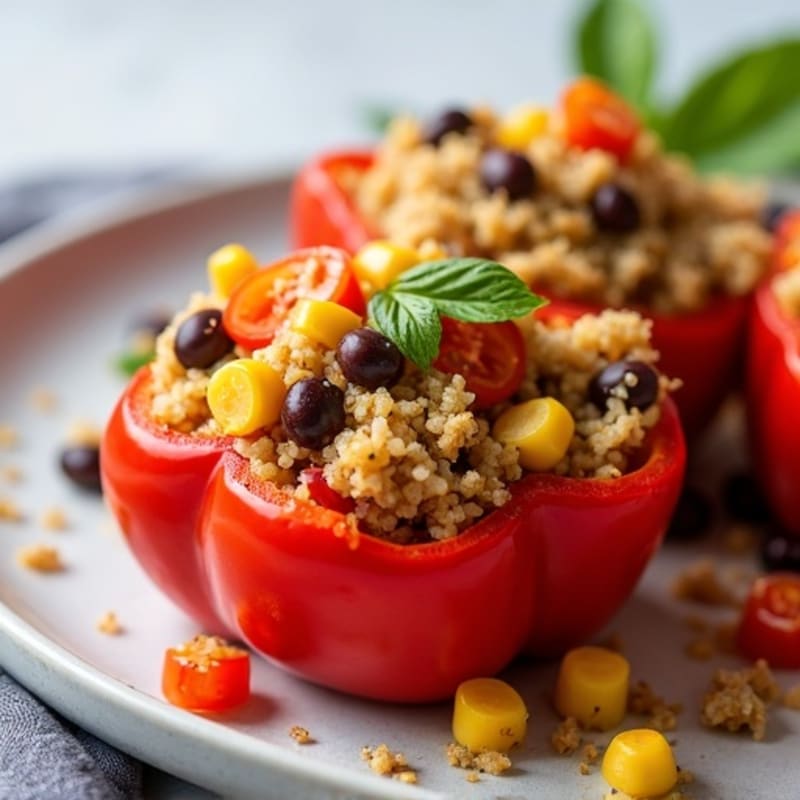 Baked Zesty Quinoa Stuffed Peppers