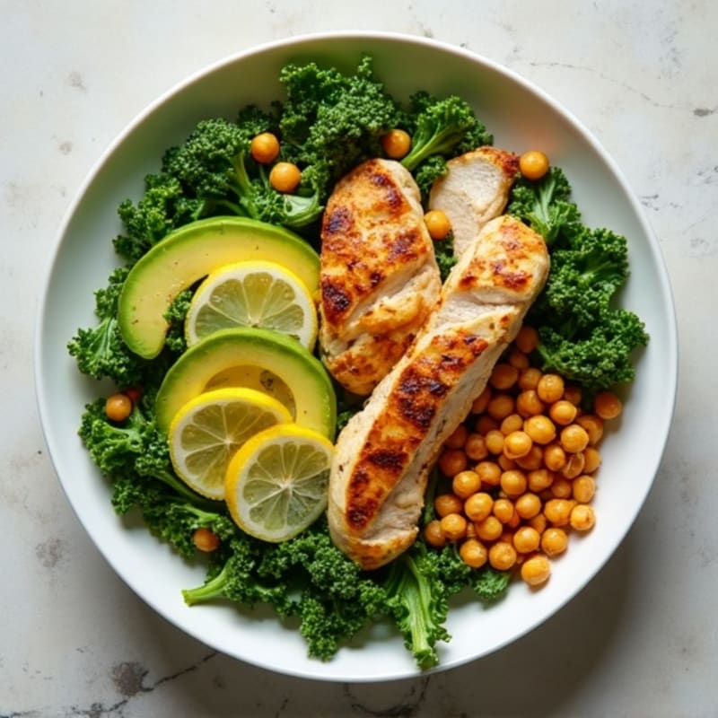 Crunchy Avocado Kale Bowl with Citrus Dressing