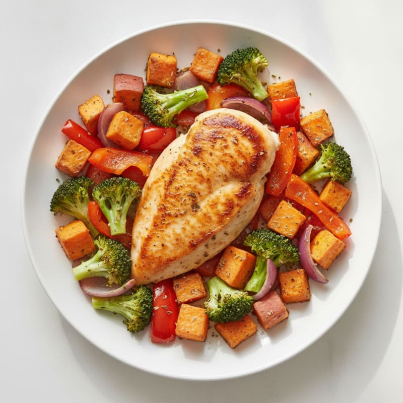 Pan-Seared Chicken with Roasted Vegetables