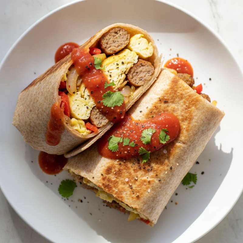 Sausage and Egg Breakfast Burrito