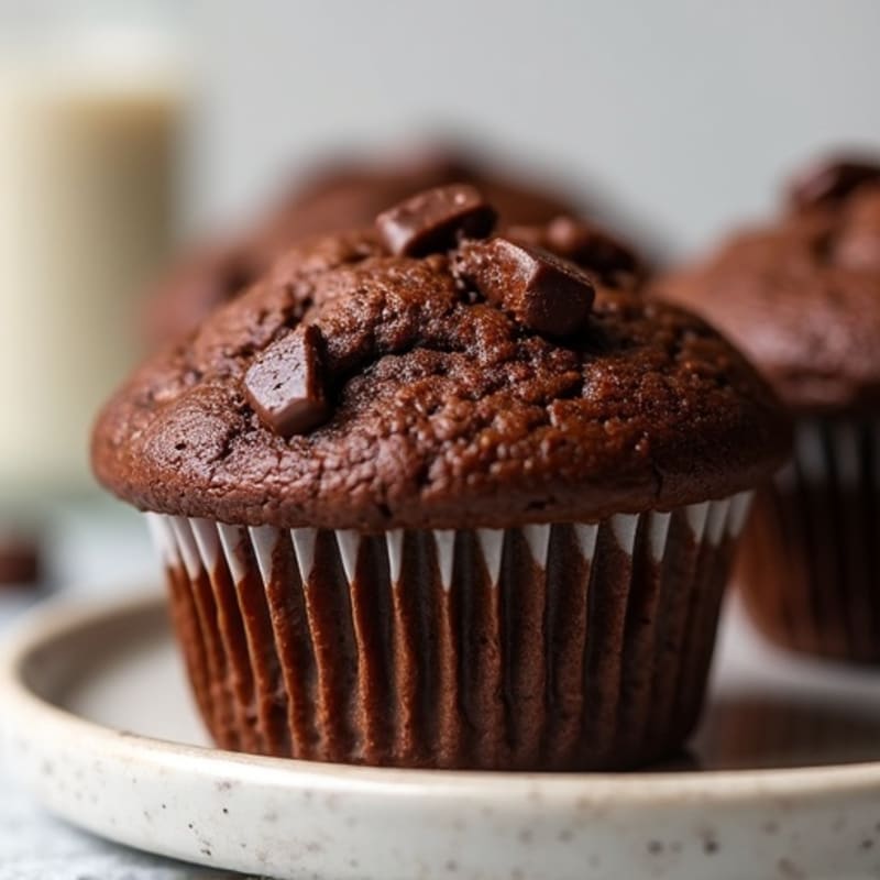 Double Chocolate Protein Oat Muffins