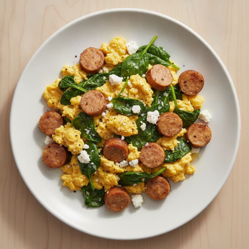 Speedy Scrambled Eggs with Spinach