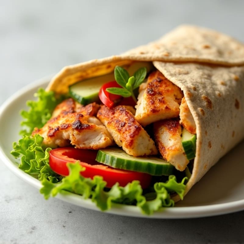 Crispy Grilled Chicken and Crunchy Veggie Wrap
