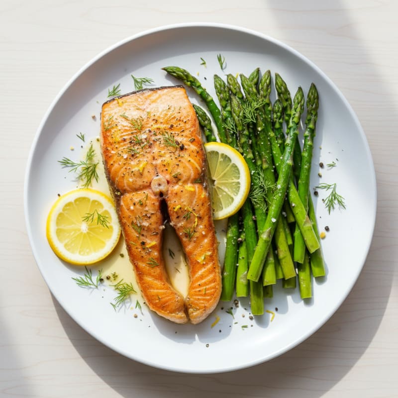 Lemon Herb Baked Salmon with Asparagus