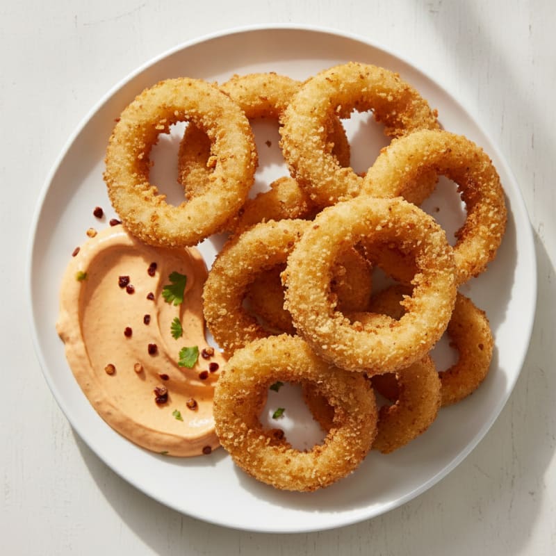 Beer-Battered Onion Rings with Chipotle Aioli
