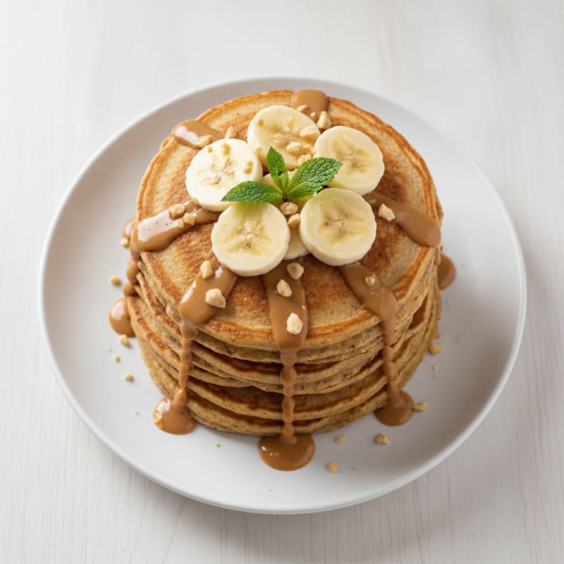 Banana Peanut Butter Protein Pancakes
