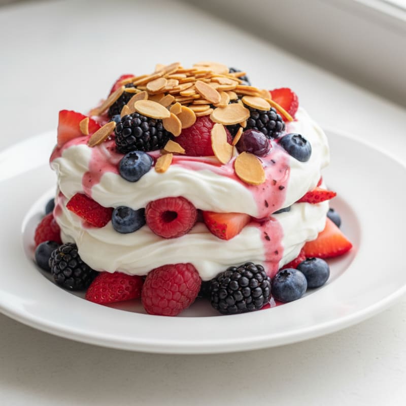 Greek Yogurt Protein Parfait with Mixed Berries