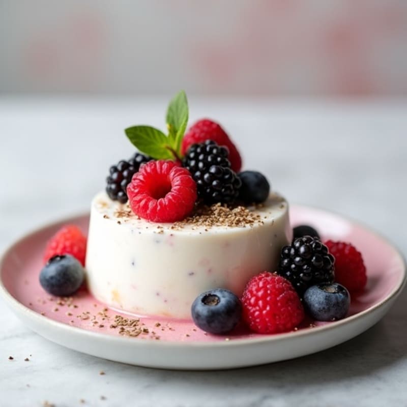 Greek Yogurt Protein Mousse with Mixed Berries