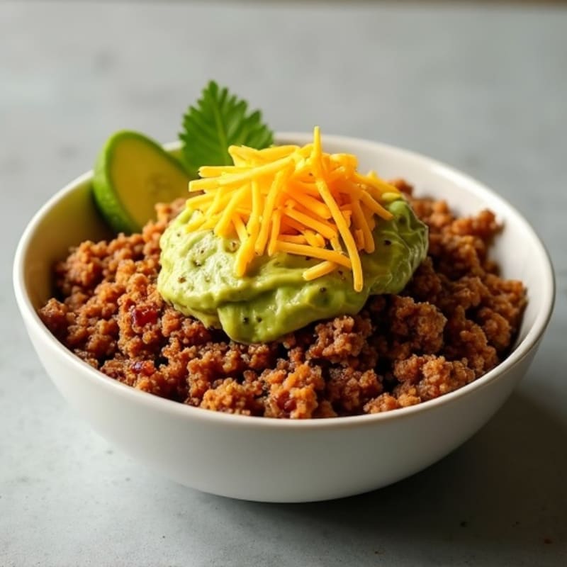 Crispy Roasted Taco Potato Bowl with Lean Ground Beef and Creamy Guacamole