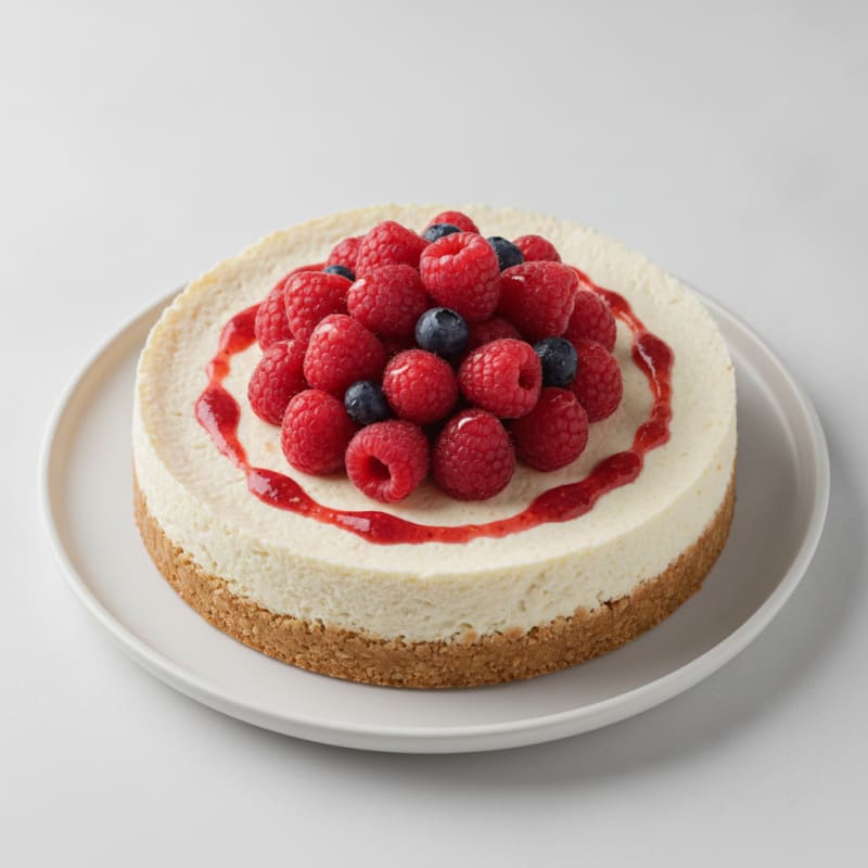 Greek Yogurt Protein Cheesecake with Fresh Berries