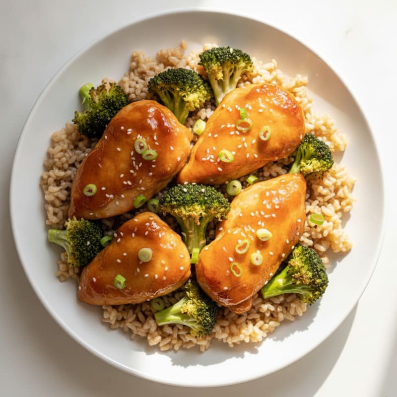 Baked Orange Glazed Chicken with Broccoli
