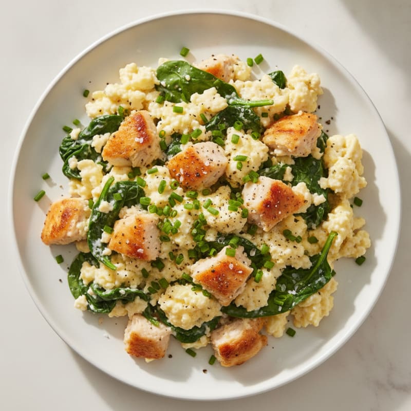 Rotisserie Chicken and Cottage Cheese Scramble