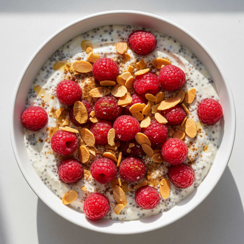 Berry Chia Pudding with Toasted Almonds