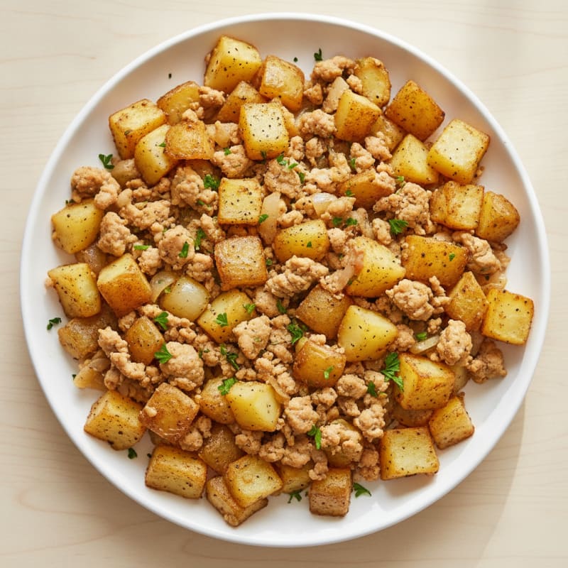 Ground Chicken and Roasted Potatoes Skillet