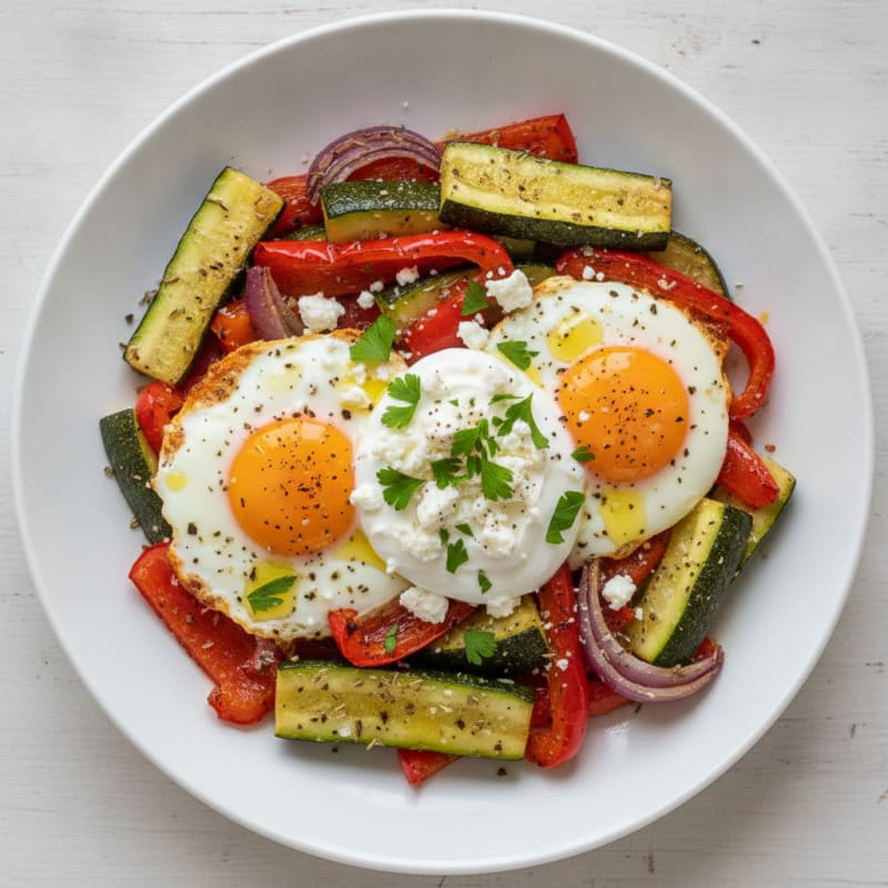 Baked Eggs with Roasted Vegetables