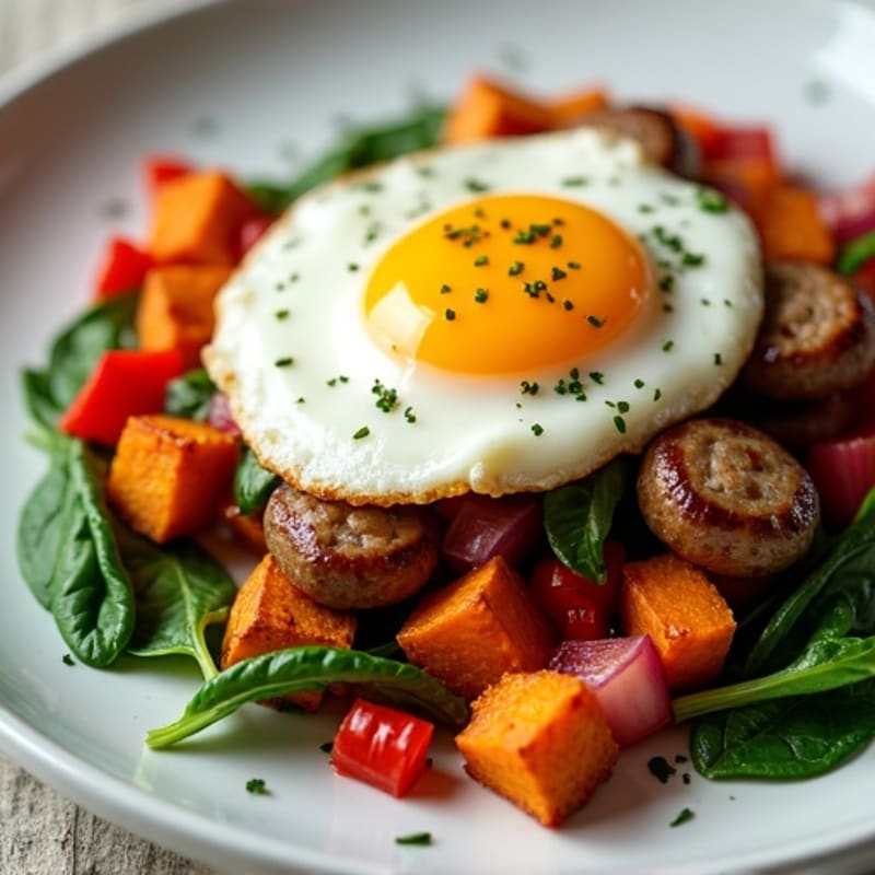 Crispy Sweet Potato Hash with Fried Eggs
