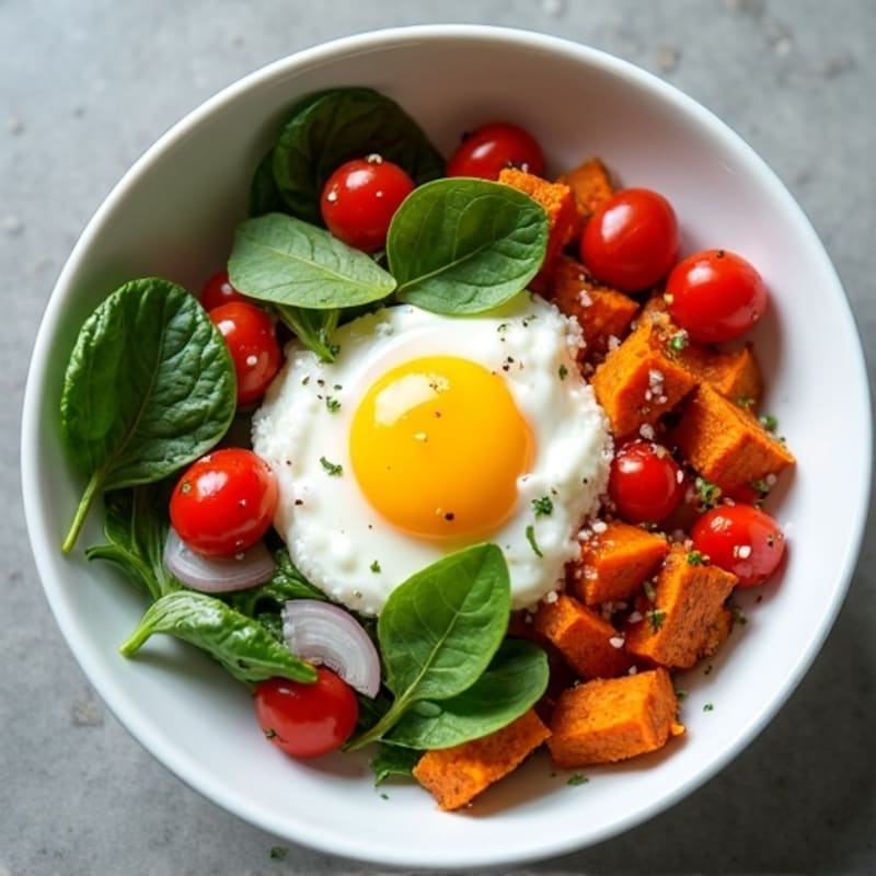 Fluffy Egg White Breakfast Bowl with Sweet Potato Hash