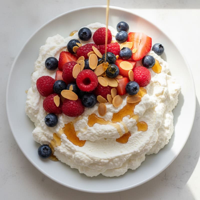 Greek Yogurt Protein Mousse with Mixed Berries